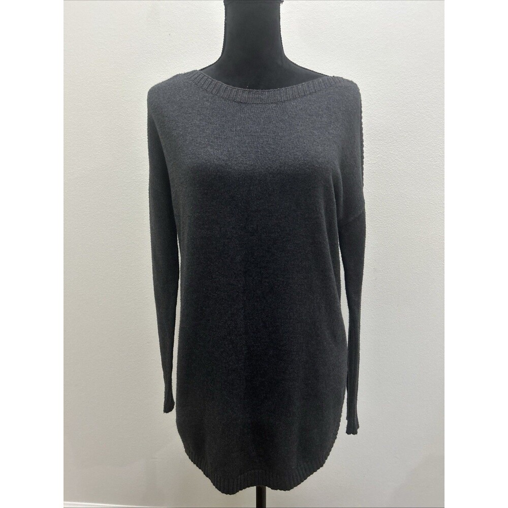 Old Navy Womens Small Black Heather Long Sleeve Crewneck Top